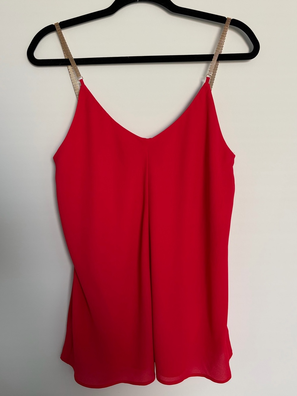 Y2K express Cherry Red Gold Chain Strap Going Out Top Express Cami Size M